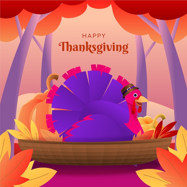 Gradient thanksgiving illustration