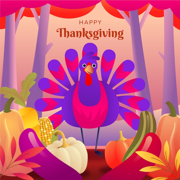 Free vector gradient thanksgiving illustration