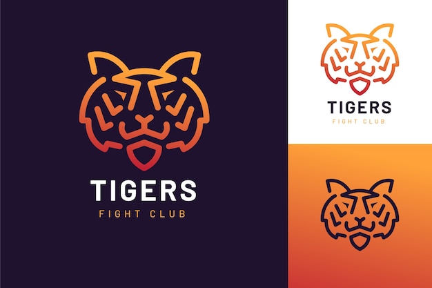 Дизайн логотипа градиентного тигра