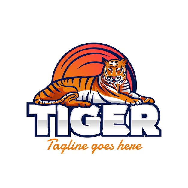 Gradient tiger logo design