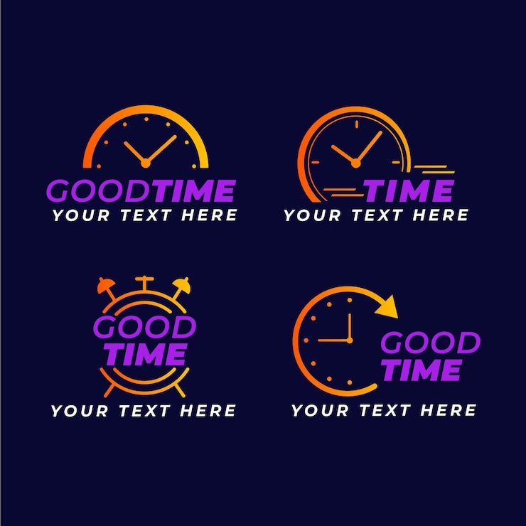 Free Vector gradient time logo collection