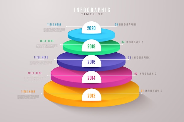 Infografica affari timeline gradiente