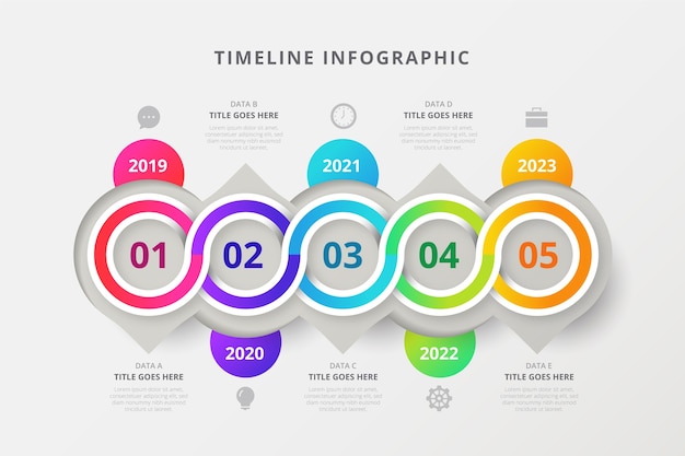 Gradient timeline infographic template