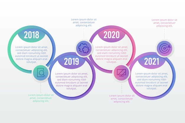 Free vector gradient timeline infographic template