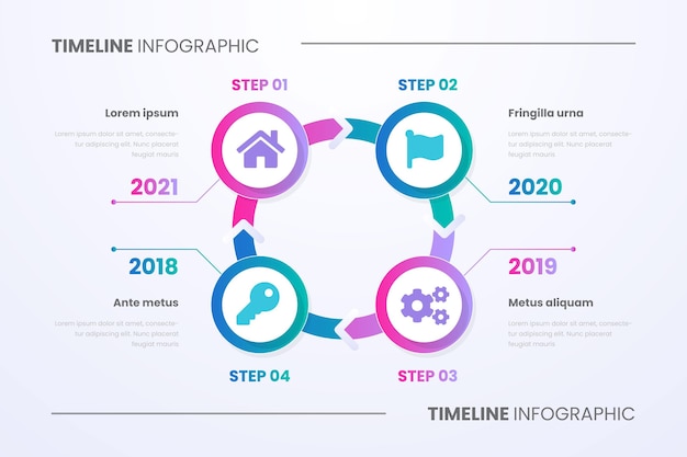 Gradient timeline infographic template