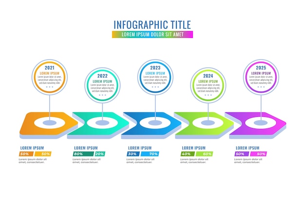 그라데이션 타임 라인 infographic 템플릿