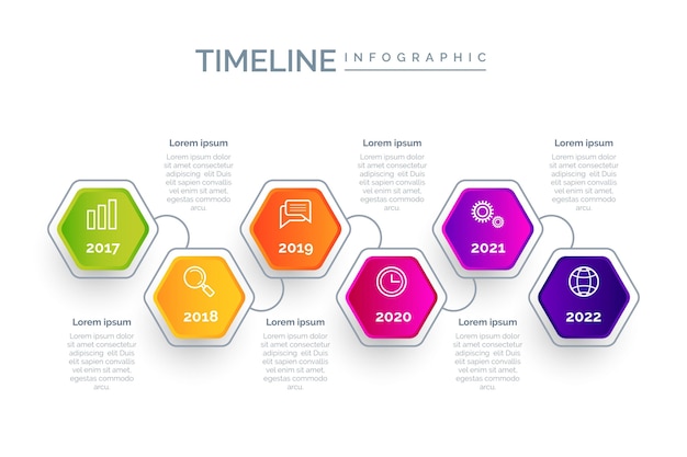 Gradient timeline infographic template