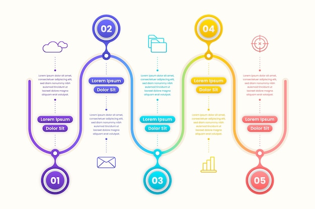 Gradient timeline infographic template