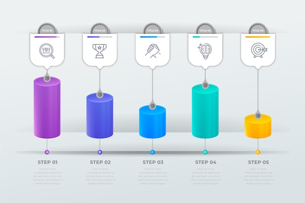 Vettore gratuito modello di infografica timeline gradiente