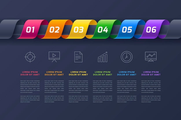 Free vector gradient timeline infographic template