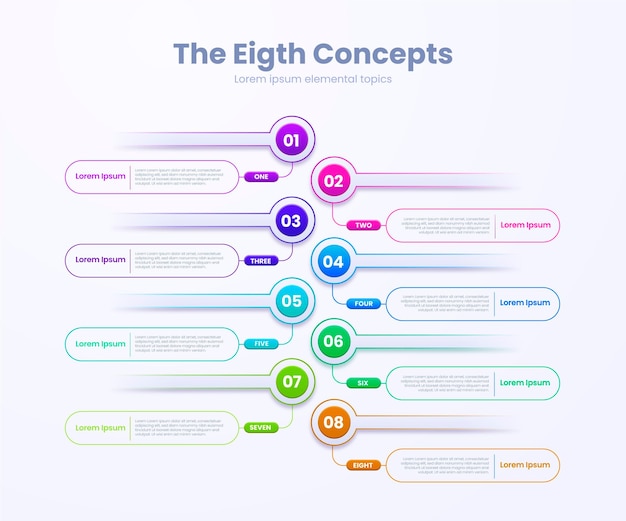 Modello di infografica timeline gradiente