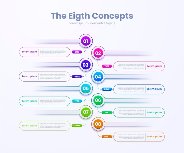 Gradient timeline infographic template