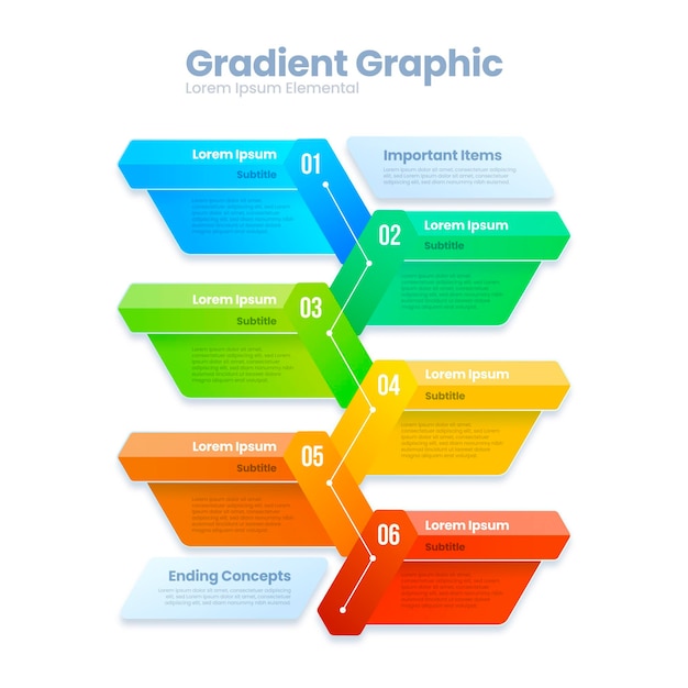 Modello di infografica timeline gradiente