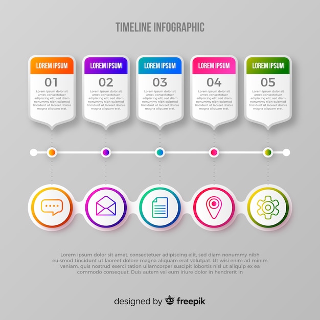 Infografica timeline gradiente