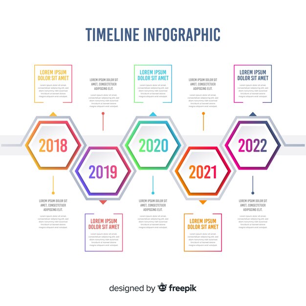 그라데이션 타임 라인 infographic