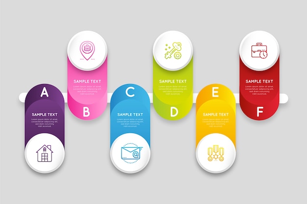 Gradient timeline infographic