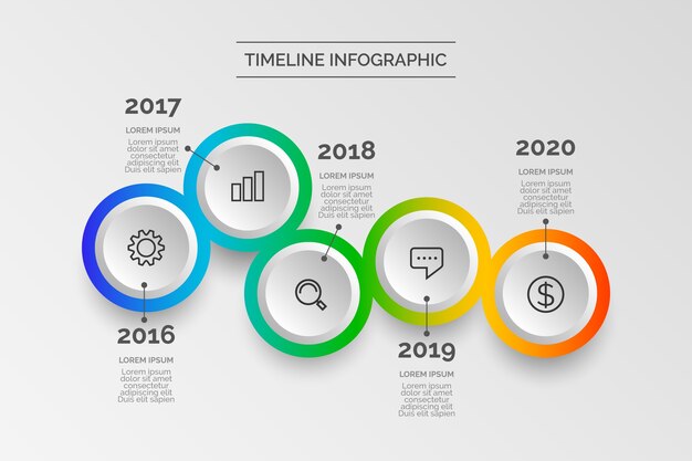 Gradient timeline infographic