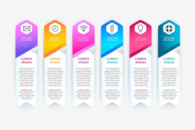 Gradient timeline infographic