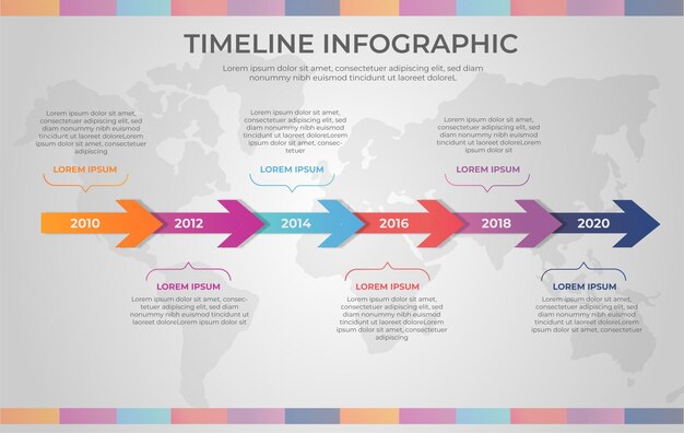 Gradient timeline infographic