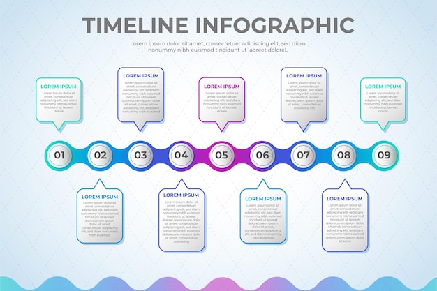 Free vector gradient timeline infographic