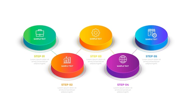 Gradient timeline infographic