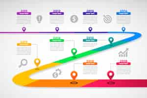 Free vector gradient timeline infographic