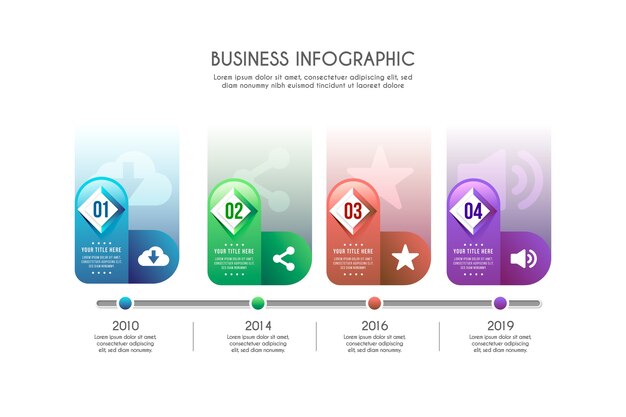 Gradient timeline infographic