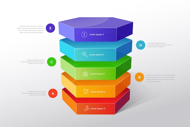 Vettore gratuito gradiente infografica timeline