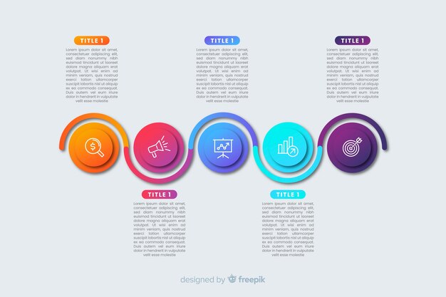 Gradient timeline inforgraphic template