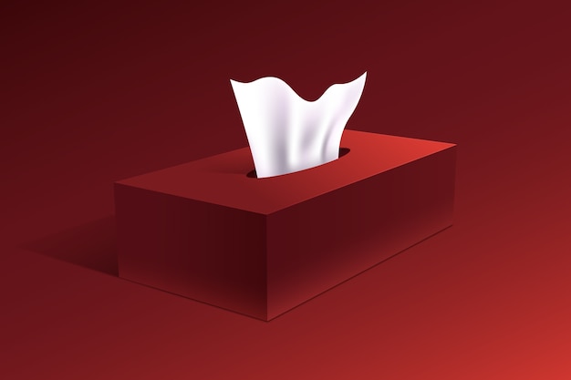 Gradient tissue box mockup illustration