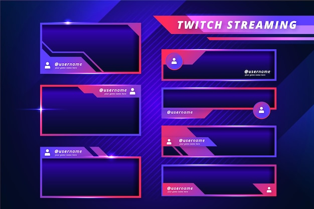 Free vector gradient tones twitch stream panels