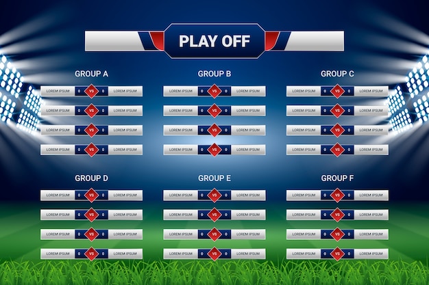 Free vector gradient tournament schedule template