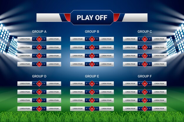 Gradient tournament schedule template