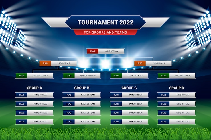 Free Vector gradient tournament schedule template