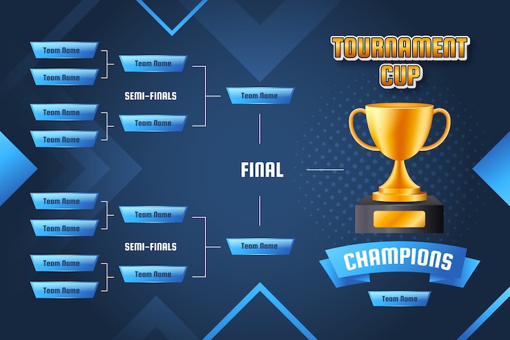 Free Vector gradient tournament schedule template
