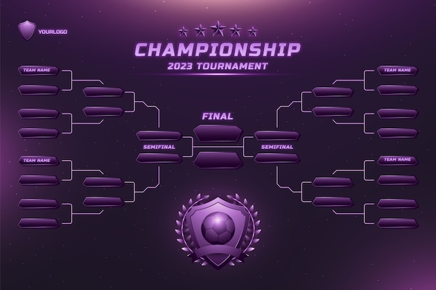 Free vector gradient tournament schedule template