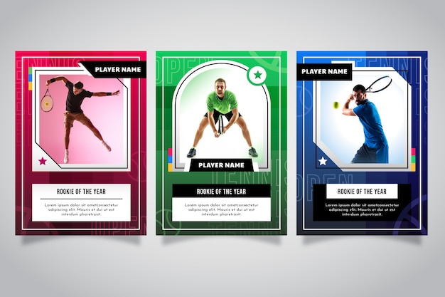 Gradient trading cards illustration