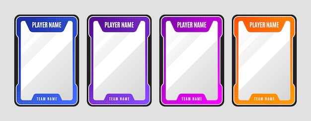 Free vector gradient  trading cards template