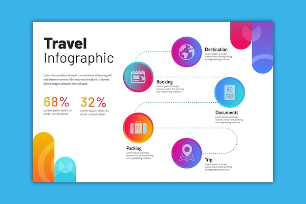 Vettore gratuito modello di progettazione dell'agenzia di viaggio gradiente