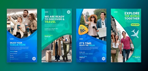 Gradient travel agency instagram stories