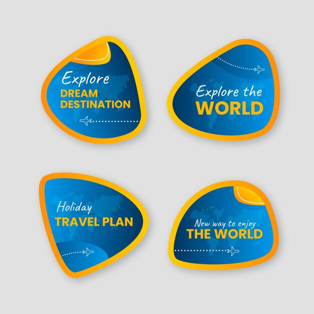 Gradient travel agency labels collection