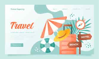 Free vector gradient travel agency landing page template