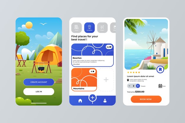 그라디언트 여행 앱 템플릿