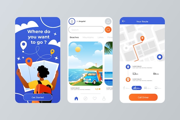 Gradient travel app template