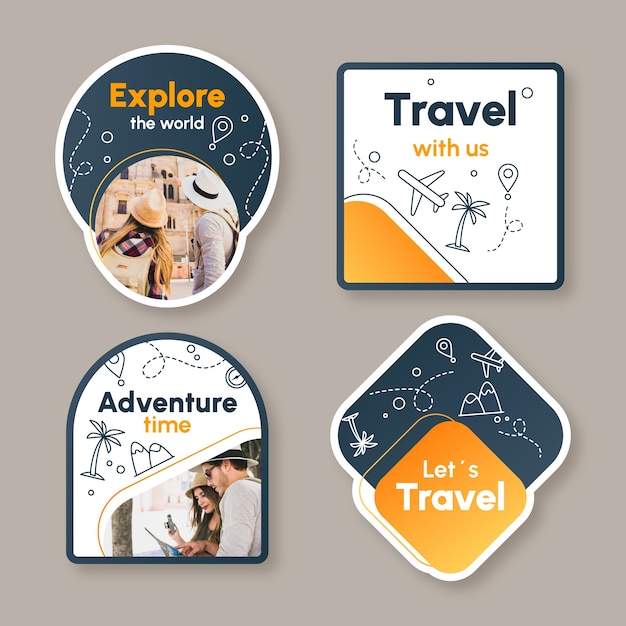 Gradient travel concept labels template