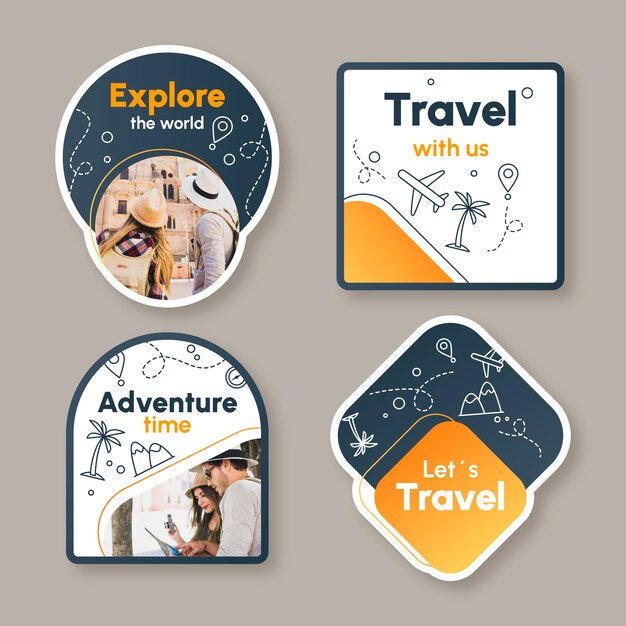 gradient travel concept labels template