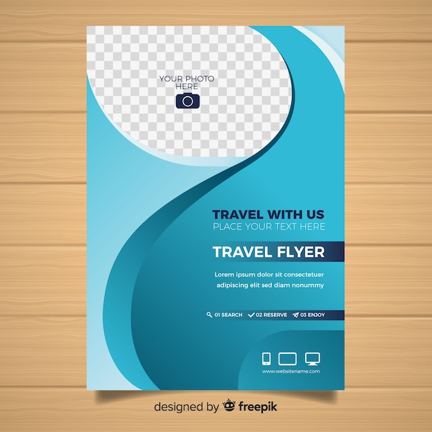 Gradient travel flyer template