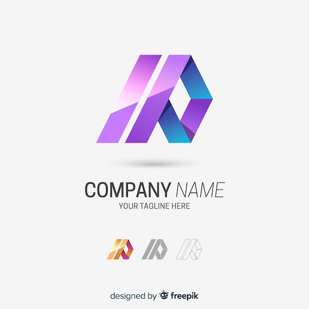 Gradient tridimensional abstract company logo