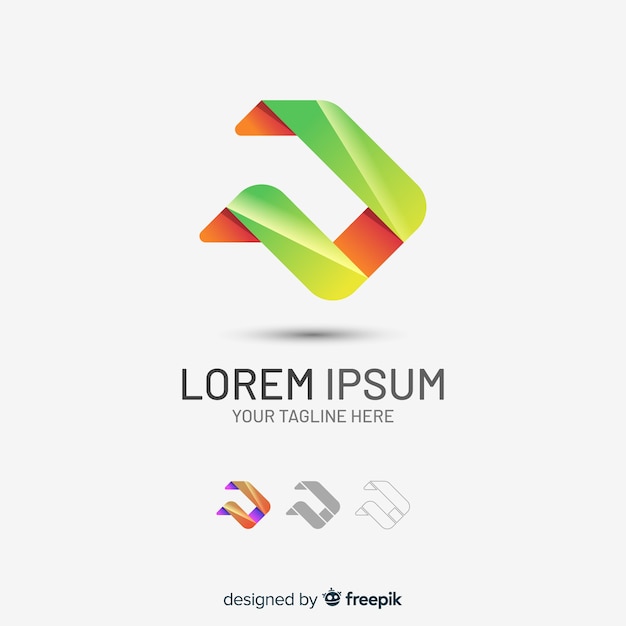 Free vector gradient tridimensional abstract company logo