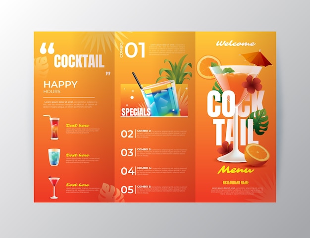 Gradient trifold menu template